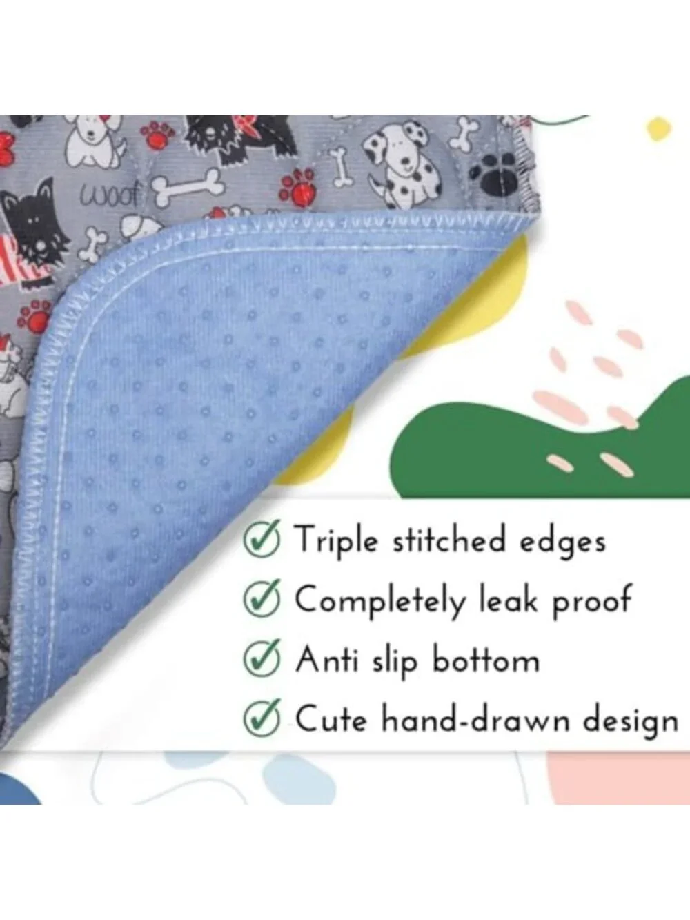 Washable Dog Potty Pads - Reusable Pee Pads for Puppies & Medium Dogs (Set of 2)